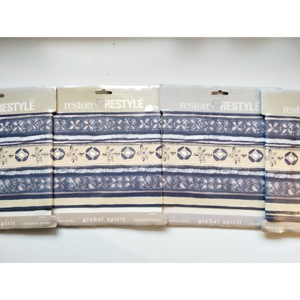 Lot of 4 Restore and Restyle Decorative Wall Border - Pre-pasted - 5 yds Each